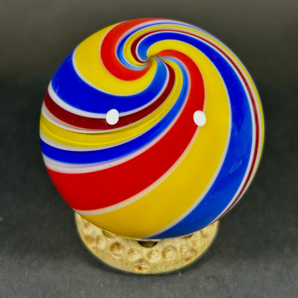 Hot House Glass Art Glass Marble, light bright swirl, 1.76” 2017