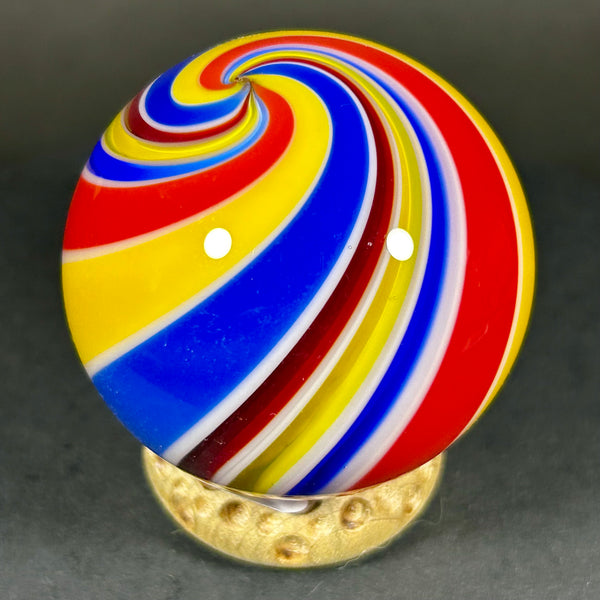 Hot House Glass Art Glass Marble, light bright swirl, 1.76” 2017