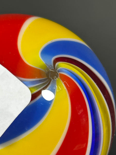 Hot House Glass Art Glass Marble, light bright swirl, 1.76” 2017