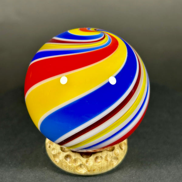Hot House Glass Art Glass Marble, light bright swirl, 1.76” 2017