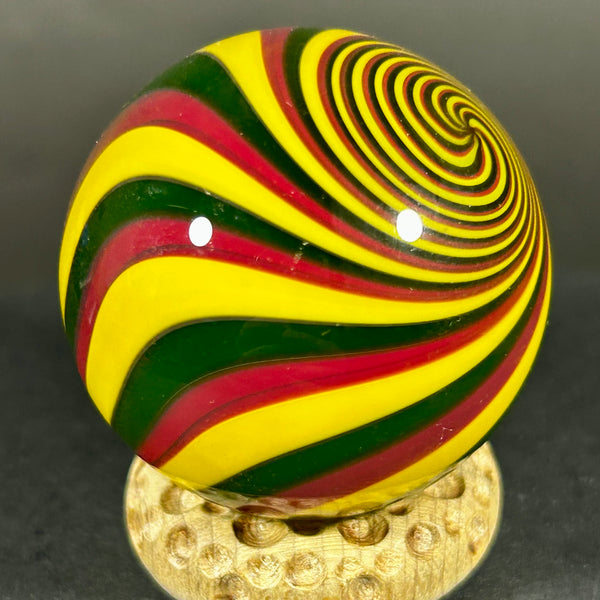 Fritz Lauenstein Art Glass Marble, tranquill swirl 1.57”