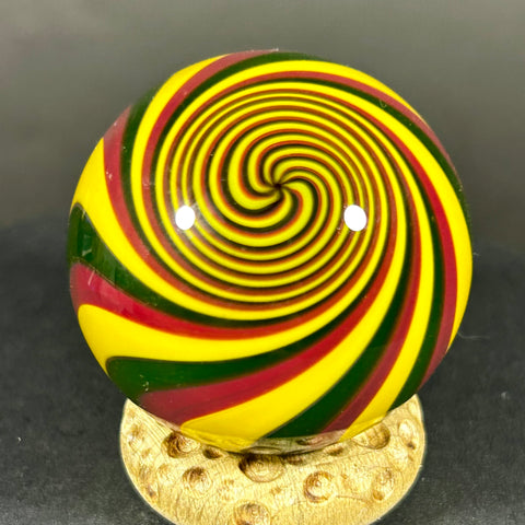 Fritz Lauenstein Art Glass Marble, tranquill swirl 1.57”