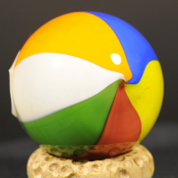 Rolf Wald, Large Classic Beach Ball, Art Glass Marble, 1.52” 1995