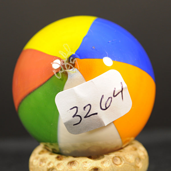 Rolf Wald, Large Classic Beach Ball, Art Glass Marble, 1.52” 1995