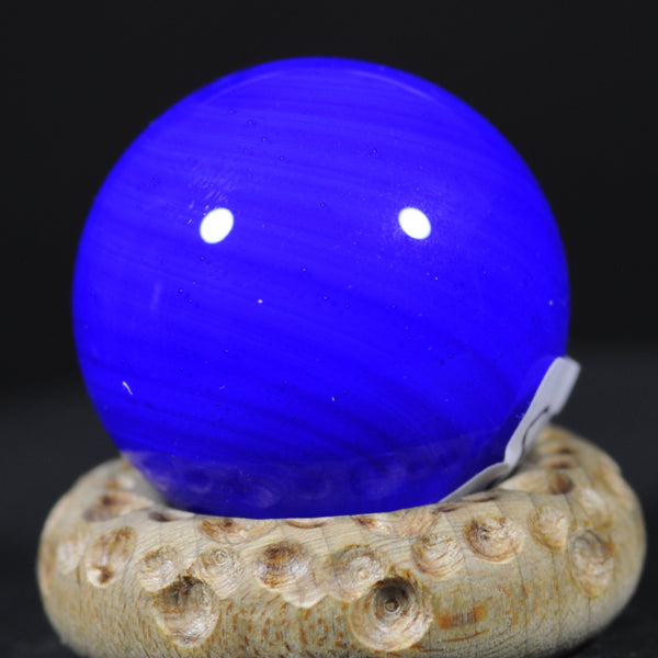Mark Matthews Deep Sea Blue Gumball Art glass marble 1.01" gem