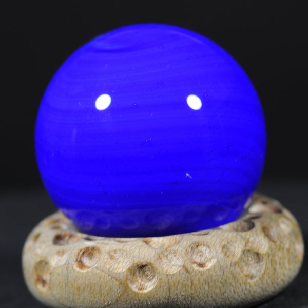 Mark Matthews Deep Sea Blue Gumball Art glass marble 1.01" gem