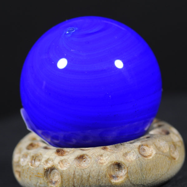 Mark Matthews Deep Sea Blue Gumball Art glass marble 1.01" gem