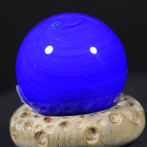 Mark Matthews Deep Sea Blue Gumball Art glass marble 1.01" gem