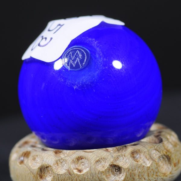 Mark Matthews Deep Sea Blue Gumball Art glass marble 1.01" gem