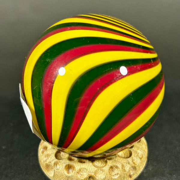 Fritz Lauenstein Art Glass Marble, tranquill swirl 1.57”