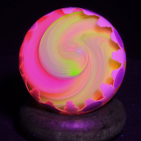 Anton Bodor Art Glass Marble, Half Shell #1, Mix UV 2024 - 31mm