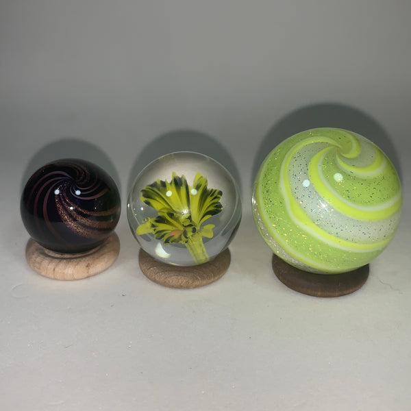 Wooden Button Marble Stand ~ 1 Inch