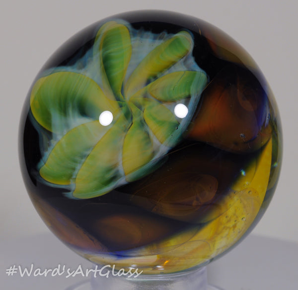 Stan Skipper - Jolly Green Giant fume flower, Marble. 2.18" With Galaxy spiral back