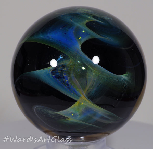 Stan Skipper - Jolly Green Giant fume flower, Marble. 2.18" With Galaxy spiral back