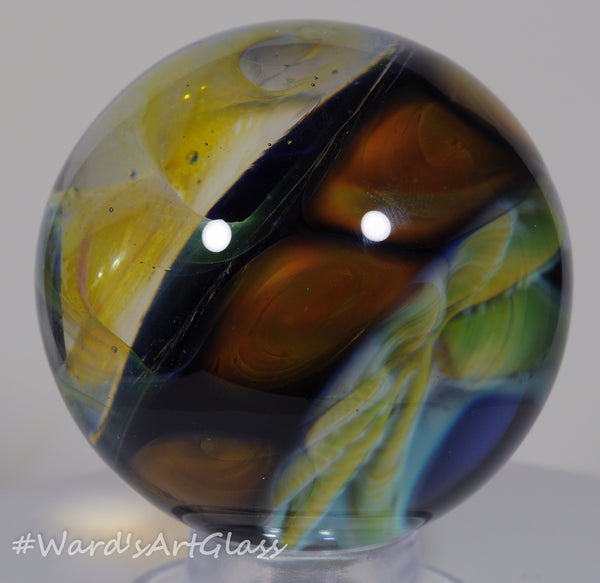 Stan Skipper - Jolly Green Giant fume flower, Marble. 2.18" With Galaxy spiral back