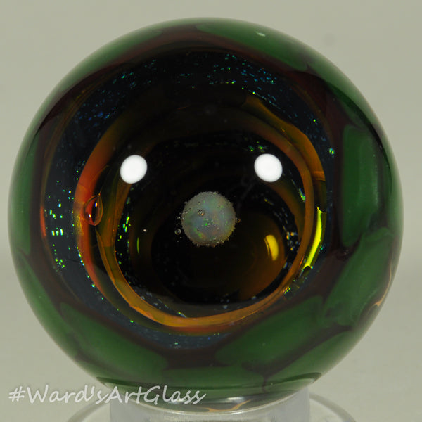 Stan Skipper 'Mad World' of Mars Vortex with Opal moon, Marble. 1.87"