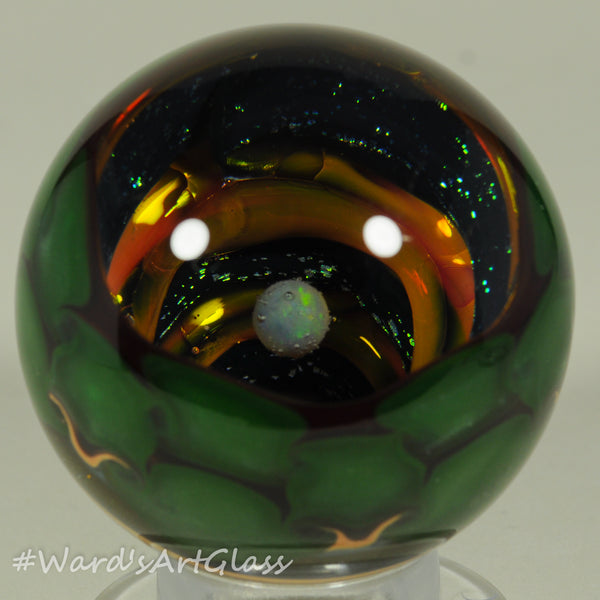 Stan Skipper 'Mad World' of Mars Vortex with Opal moon, Marble. 1.87"