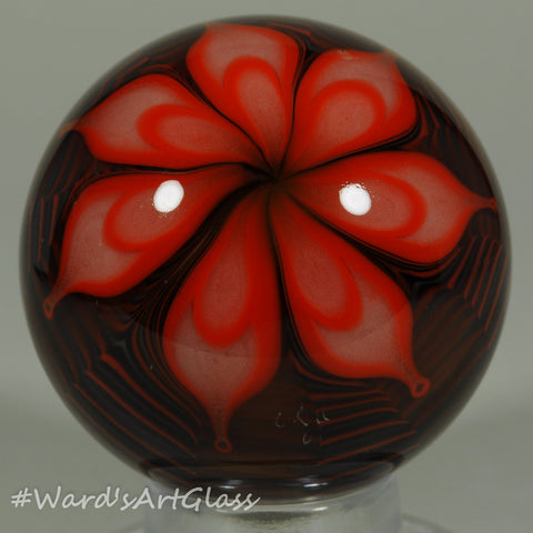 Chris Rice, Bloodlust Onionskin Bloom Boro Marble. 1.88"