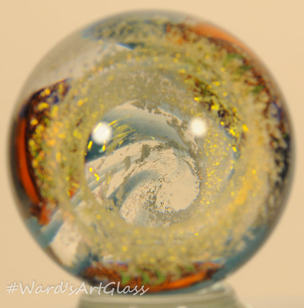 Shane Caswell Marble, Dichro Swirling Fishbowl, Signature Chip SC 2005