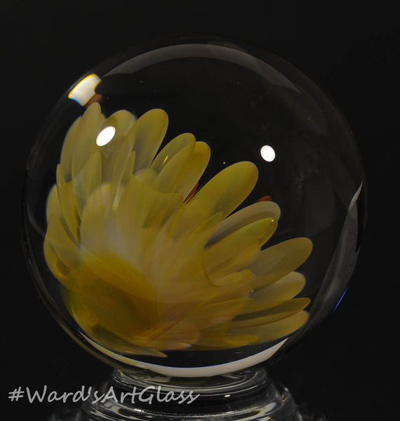 Andrew Groner Bloom Fumed flower, pillows. 1 1/2” - Ward's Art Glass, [product type] - Art Glass, Marble