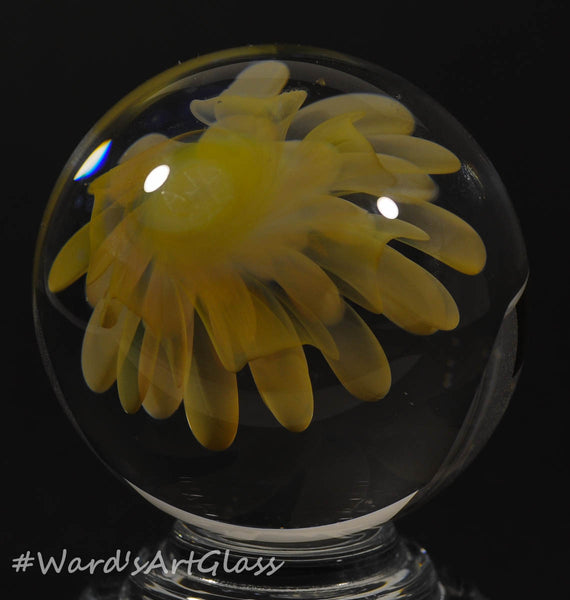 Andrew Groner Bloom Fumed flower, pillows. 1 1/2” - Ward's Art Glass, [product type] - Art Glass, Marble