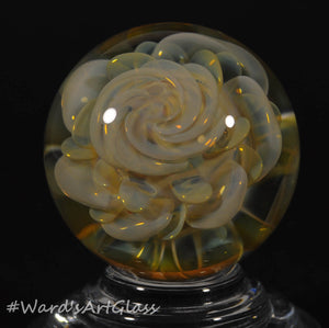 Andrew Groner Gold and silver bubble fumes with a hint of rise swirl to top it off. 1 1/8” - Ward's Art Glass, [product type] - Art Glass, Marble