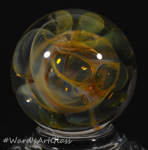 Andrew Groner Spiral laters of Fuming. 1 1/8” - Ward's Art Glass, [product type] - Art Glass, Marble