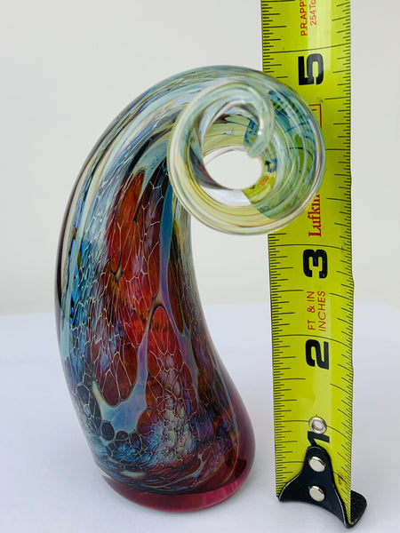 Richard Burch Paperweight Horn Art Glass