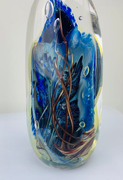 Richard Burch Art Glass Paperweight Tall Sea Grotto