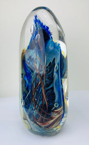 Richard Burch Art Glass Paperweight Tall Sea Grotto