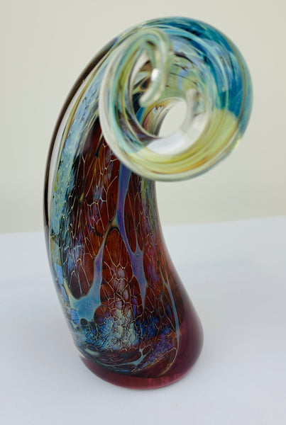 Richard Burch Paperweight Horn Art Glass