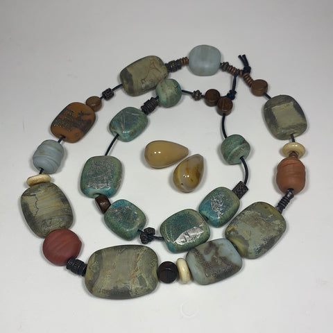 ~Naos~ Glass Necklace, Bracelet and Earring set in Artglass