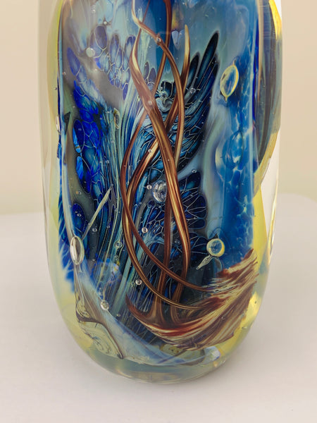 Richard Burch Art Glass Paperweight Tall Sea Grotto