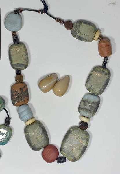 ~Naos~ Glass Necklace, Bracelet and Earring set in Artglass