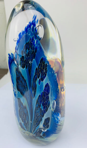 Richard Burch Art Glass Paperweight Tall Sea Grotto